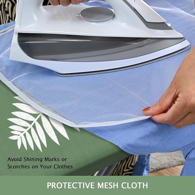 SheeChung Ironing Board Cover and Pad 18“x49”, Thick Scorch Resistant Padding