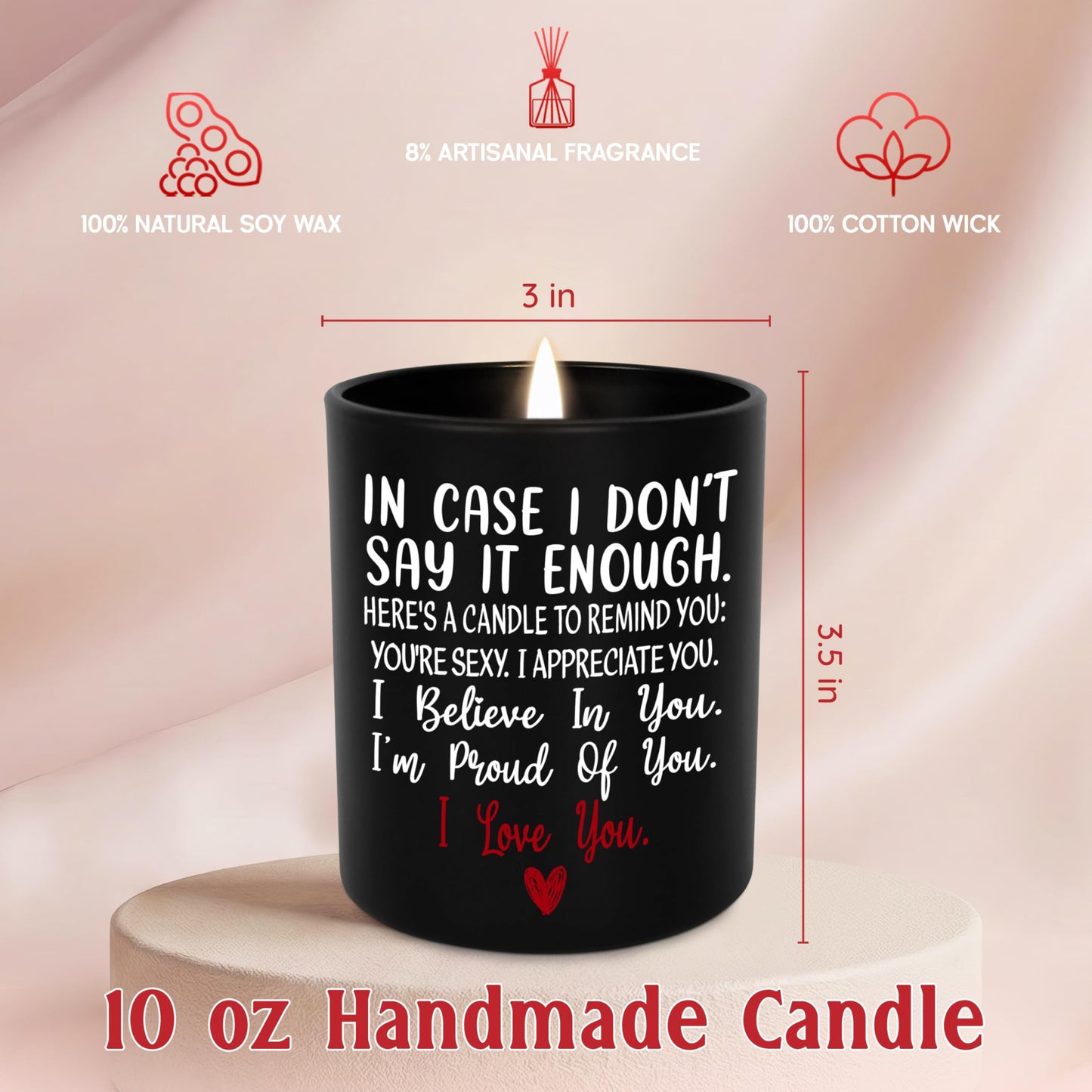 TEEZWONDER Valentines Day Gifts for Her Him - Long Lasting Vanilla Lavender Candle 10 Oz - Romantic Anniversary Wedding Birthday Valentines Gifts for Women Men, Girlfriend Boyfriend Gift Ideas