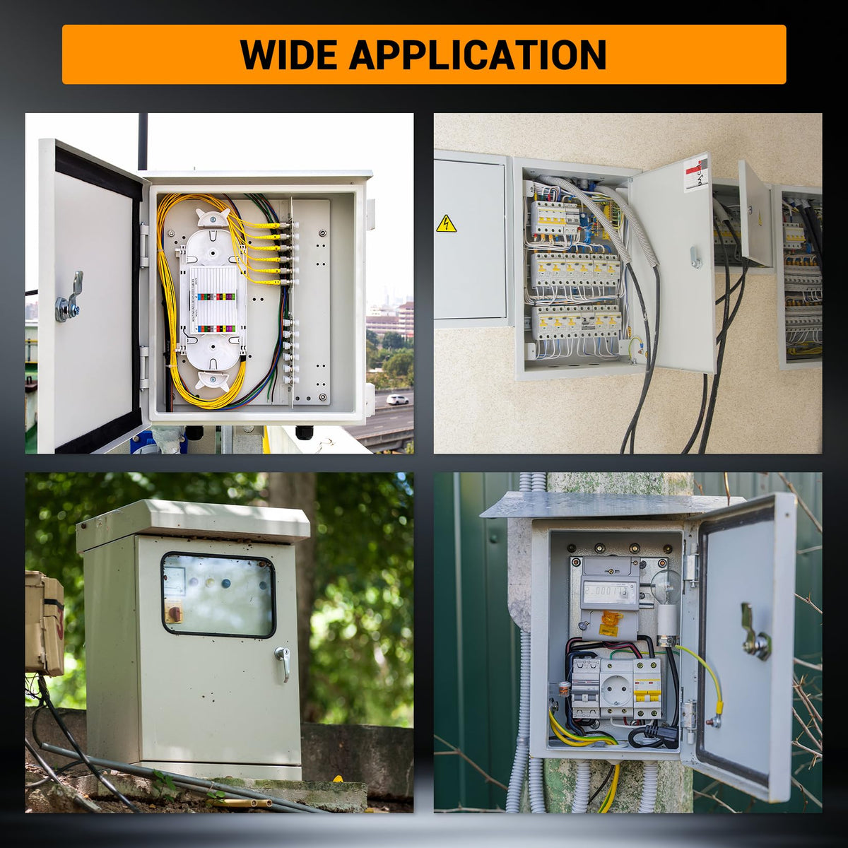 Electrical Junction Box, 24 x24 x 8, Lockable Steel Electric Meter Box with Mounting Plate, NEMA 4X Enclosure, IP66 Waterproof Dustproof, for Indoor & Outdoor Switch Router DIY