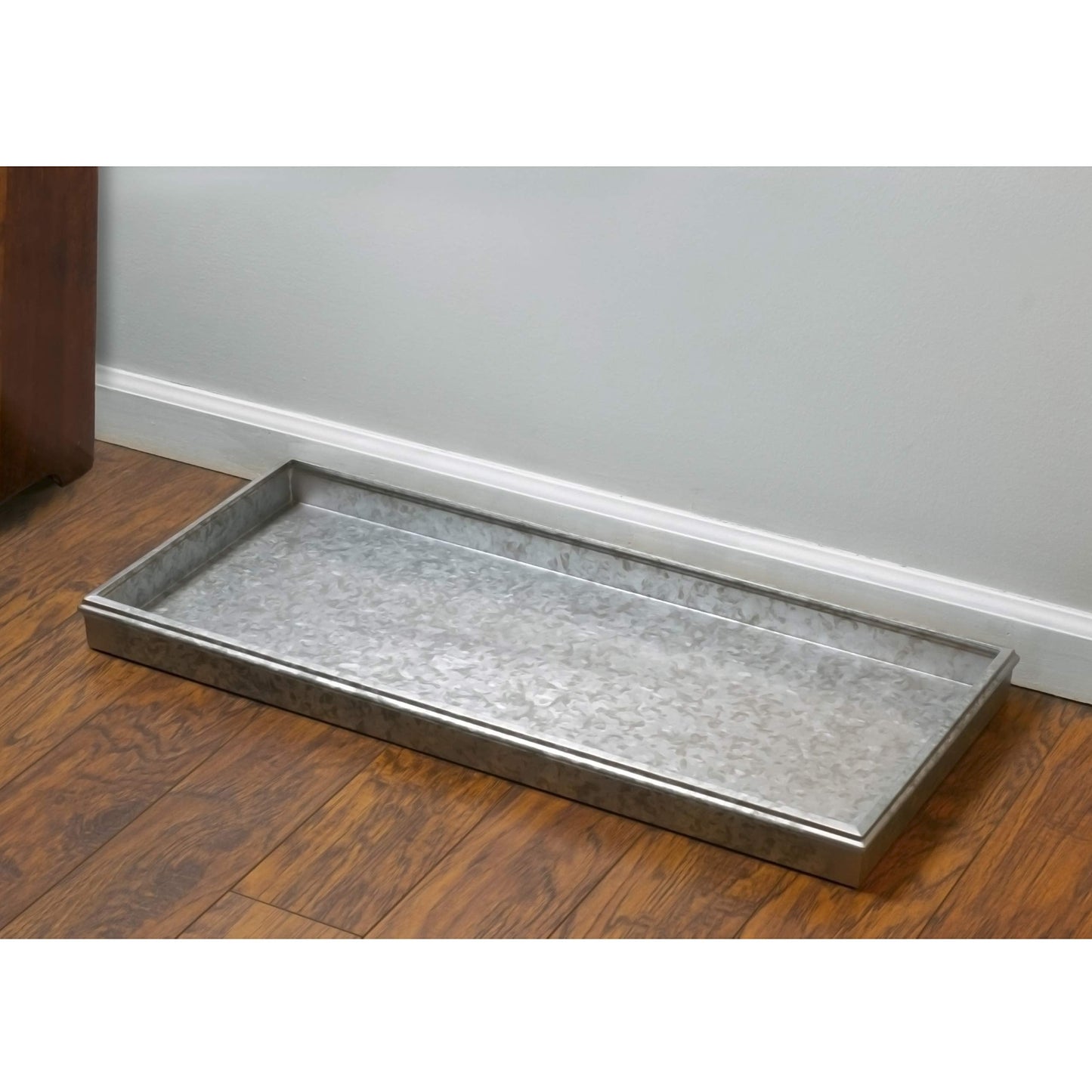 Good Directions Medium Boot Tray, Double Circles Multi-Purpose All Weather Decorative Boot Tray, Shoes, Plants, Garage, Patio Door, Pet Bowls, 30 inch Entry Indoor Shoe Tray, Galvanized Gray