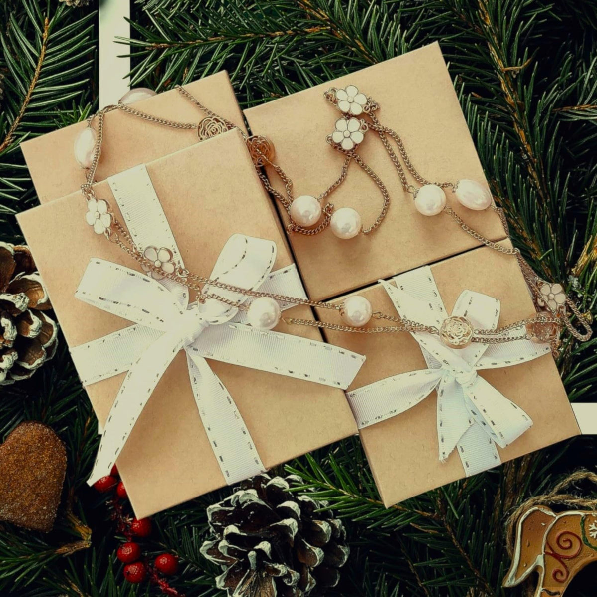RJ Displays 6 Pack Cotton Filled Brown Color Paper Cardboard Jewelry Necklace Bracelets Watch Gift and Retail Boxes Size 7 1/8" x 5 1/8" x 1 1/8" Inch (Brown Kraft)