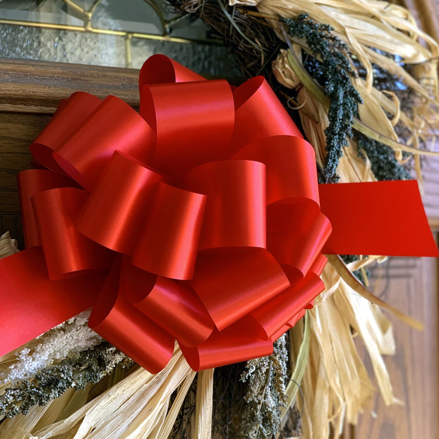 Large Red Ribbon Pull Bows - 9" Wide, Set of 6, Christmas, Wrapping, Wreath, Fundraiser, Decoration, Office, Big Gift Bows, Gift Basket, Valentine's Day, President's Day, Memorial Day. 4th ofJuly