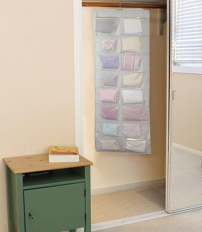 Simple Houseware Double-Sided Hanging Closet Organizer, 24-Pocket Bra &