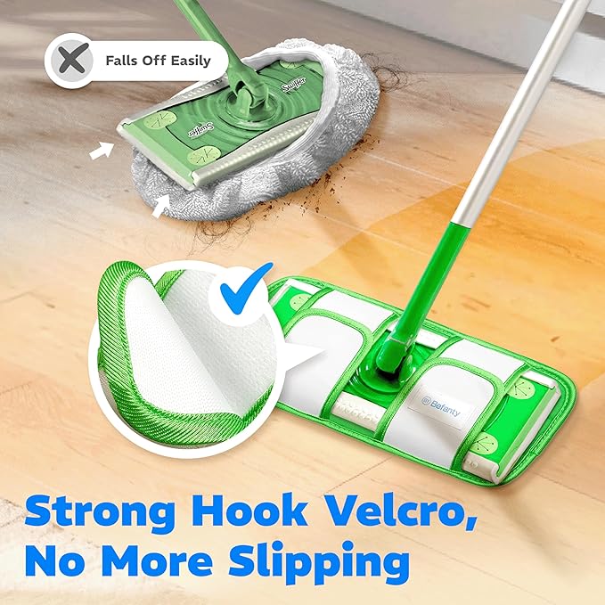 4 Pack Reusable Microfiber Mop Pads, Compatible