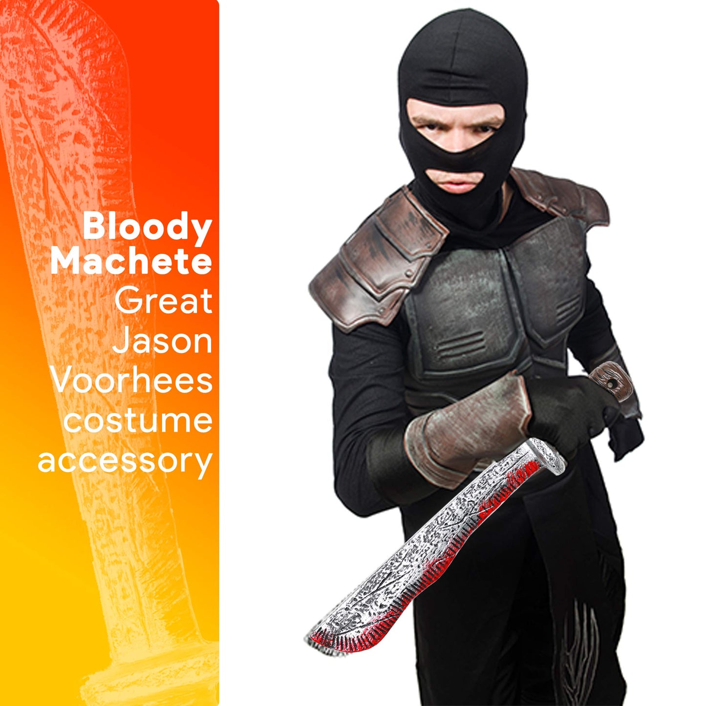 Skeleteen Bloody Machete Halloween Costume Prop - Fake Realistic Bleeding Knife Toy for Costumes and Cosplay