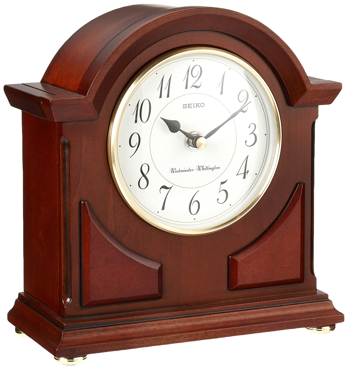 Seiko 9" Brown Wooden Case with Chime Mantel Clock