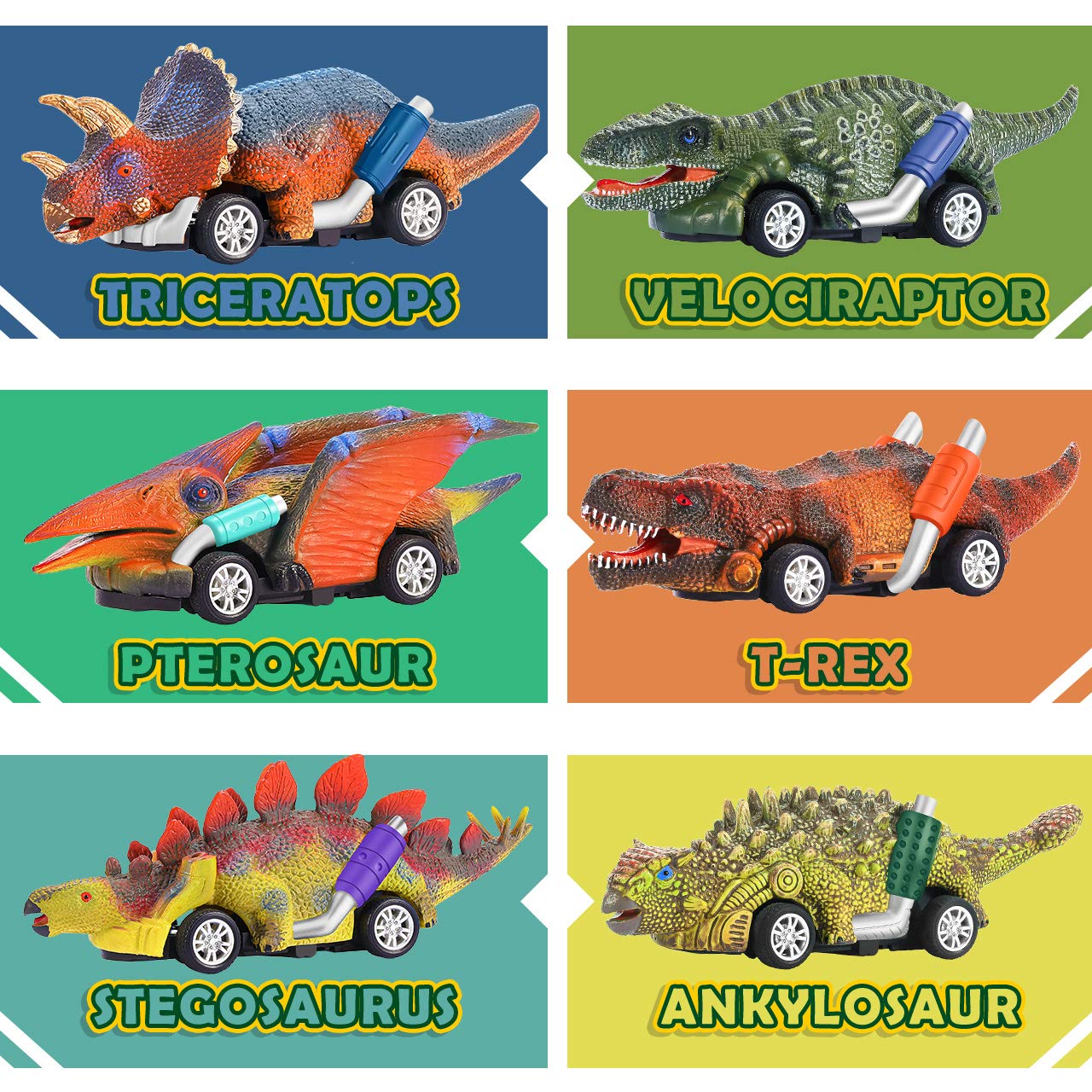 Stfitoh Toys for 2 3 4 5 6 Year Old Boys Girls, Dinosaur Toys for Boy Age 2-6 Year Old Kids Dino Cars Toy Gifts for Boys Age 2 3 4 5 6 Toddler Toy Birthday Xmas Gifts for Kids