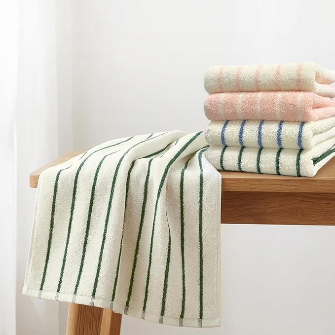 2-Pack Premium Stripe Cotton Hand Towels