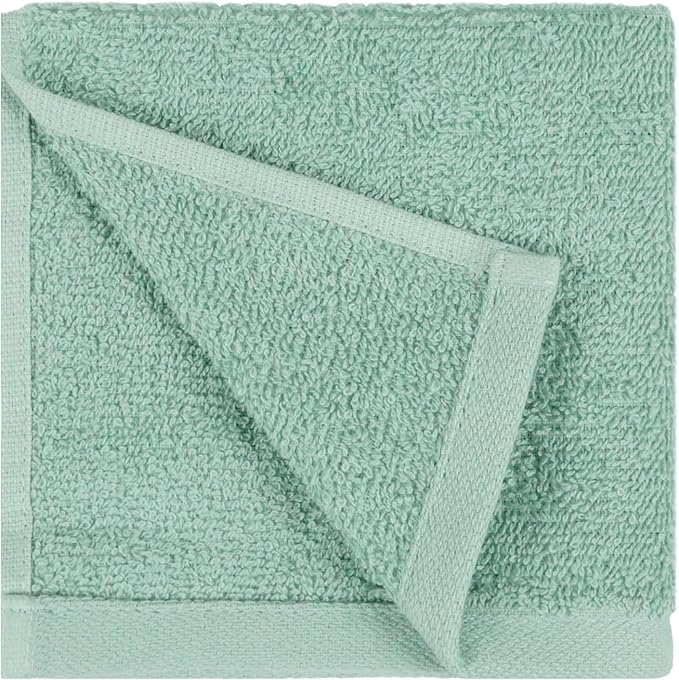 Amazon Basics Highly Absorbent, Fast Drying 100% Cotton Washcloths