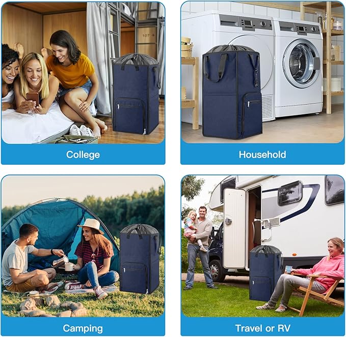 Bukere Laundry Basket, Laundry Backpack Bag