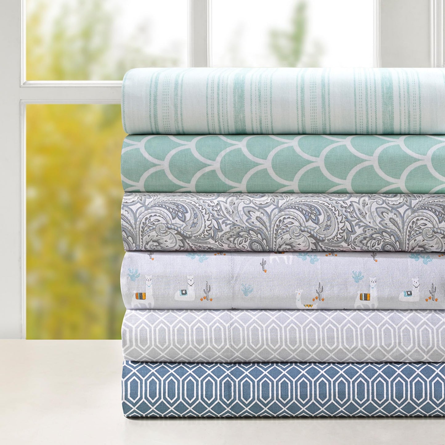 Comfort Spaces 100% Cotton Sheet Set Breathable, Lightweight, Soft with 14" Elastic Pocket Fits up to 16" Mattress, All Season Cozy Bedding, Matching Pillow Case, King Good Vibes 4 Piece