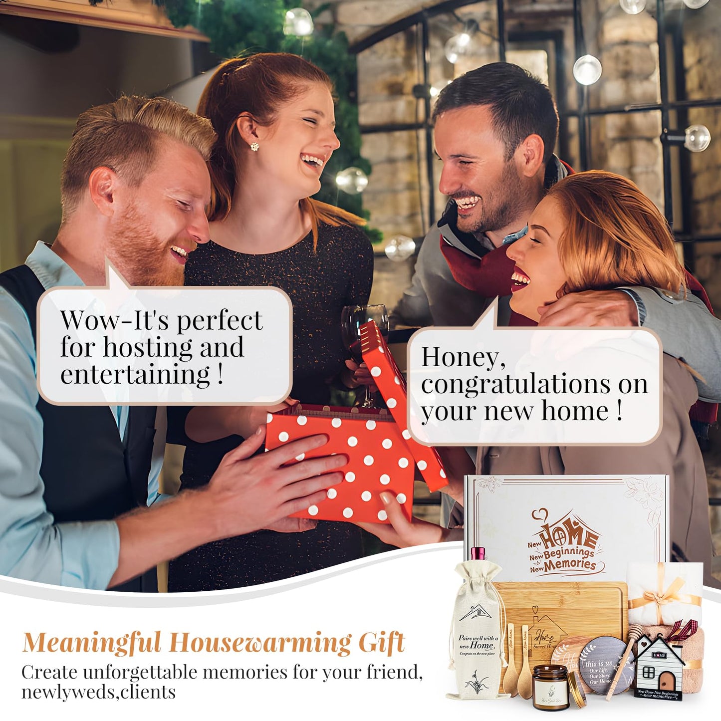 House Warming Gifts New Home, 11 Pcs Housewarming Gift Ideas Basket, Closing Gifts for Home Buyer, Couple, Women, New Apartment Homeowners