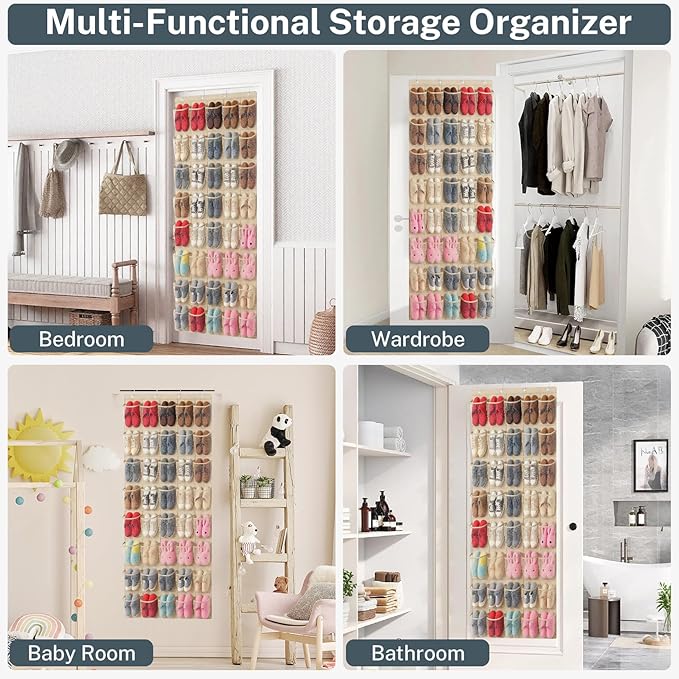 40-Pocket Over the Door Shoe Organizer