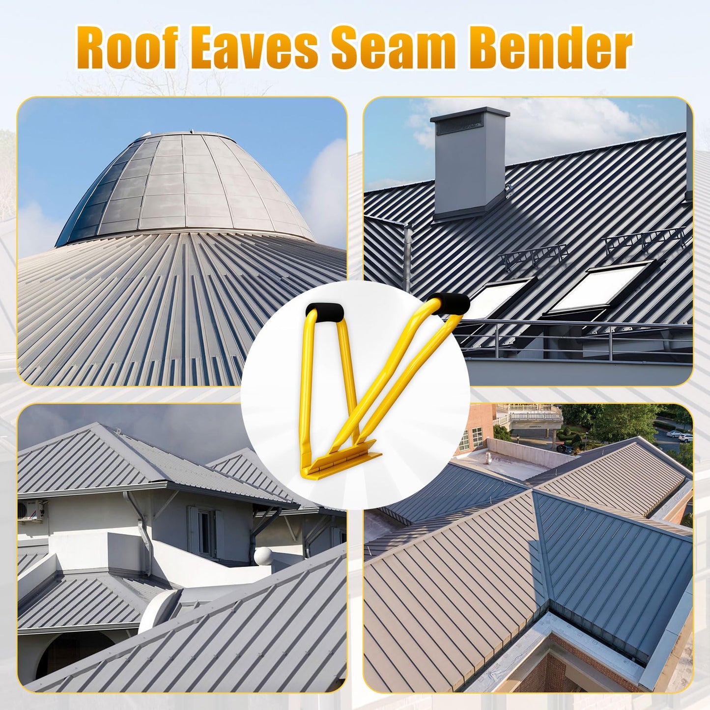 ππ©π π«πππ HTSL25E2 Roof Eaves Seam Bender, Metal Roofing Drip Edge Folding Tool, EVA Non Slip Grip, Thickened Tube, Metal Eave Tool, Standing Seam Bender, Suitable for Roofer