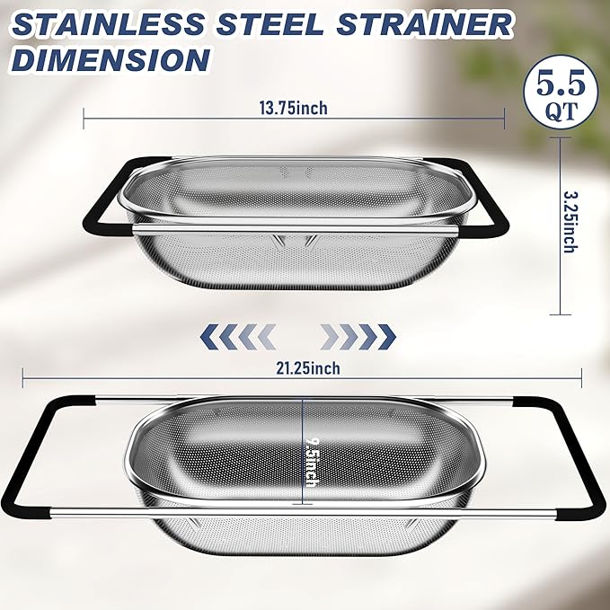 Over the Sink Colander, Expandable Strainers and Colanders