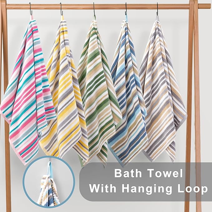 VOOVA & MOVAS Cotton Washcloths Set of 6, Soft Wash Cloths Set