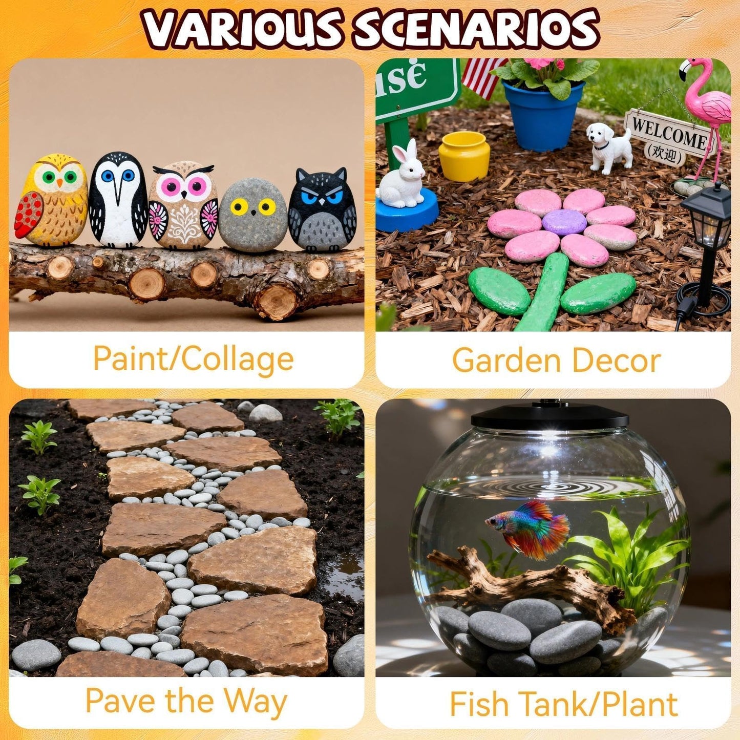 Reeplan 105PCS Rocks for Painting Bulk, 2-3 Inches Natural Smooth River Rocks for Painting, Flat Stones for Crafts and Decorations, Kindness Stones for DIY Arts(105)