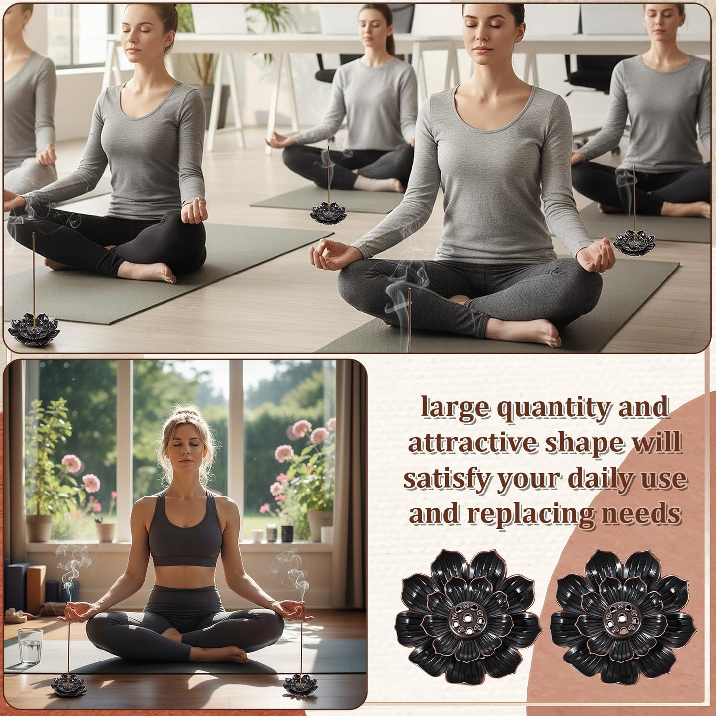 SHENLIU 30 Pieces Incense Holder Lotus Sticks, 2.13inch Incense Burner Cone Burner for Home Fragrance Yoga Sauna SPA Bedroom