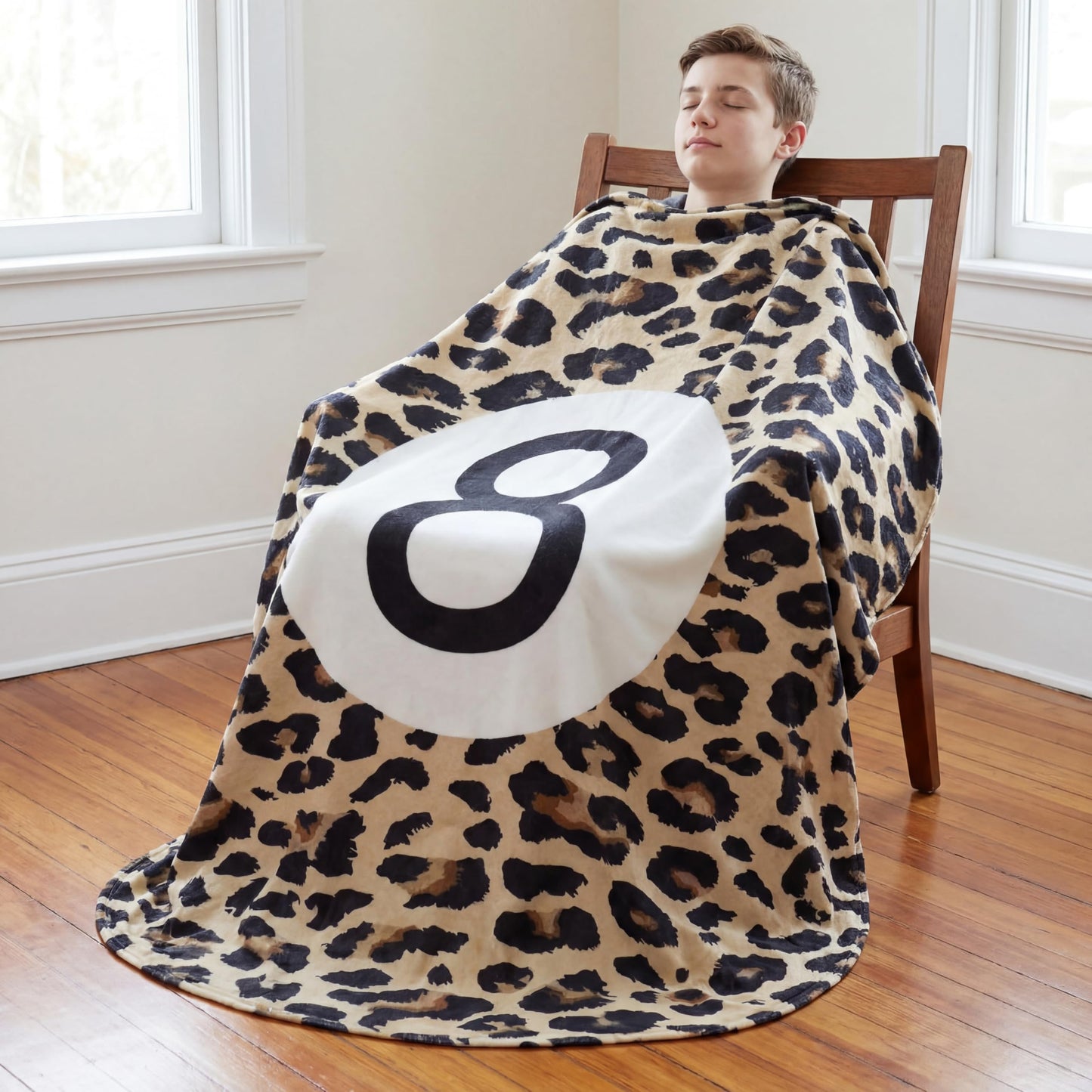 Lumina Garden Cheetah 8 Ball Throw Blanket, 60" Round Leopard Print Blanket Fleece Soft Cozy Fluffy Plush Couch Throw Area Rug Y2k Novelty Decor for Bed Sofa Bedroom Living Indoor Travel Home