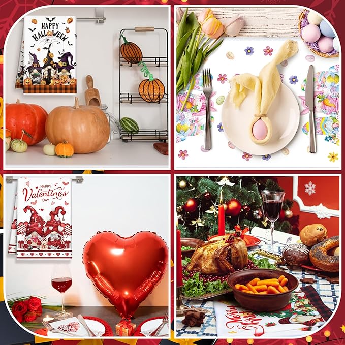 12 Pcs Seasonal Kitchen Towels Set