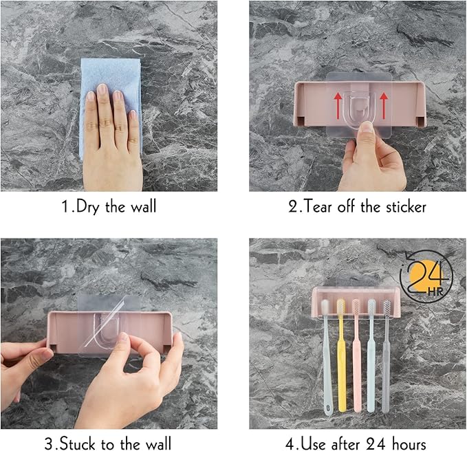 5 Slots Wall Mount Toothbrush Holder