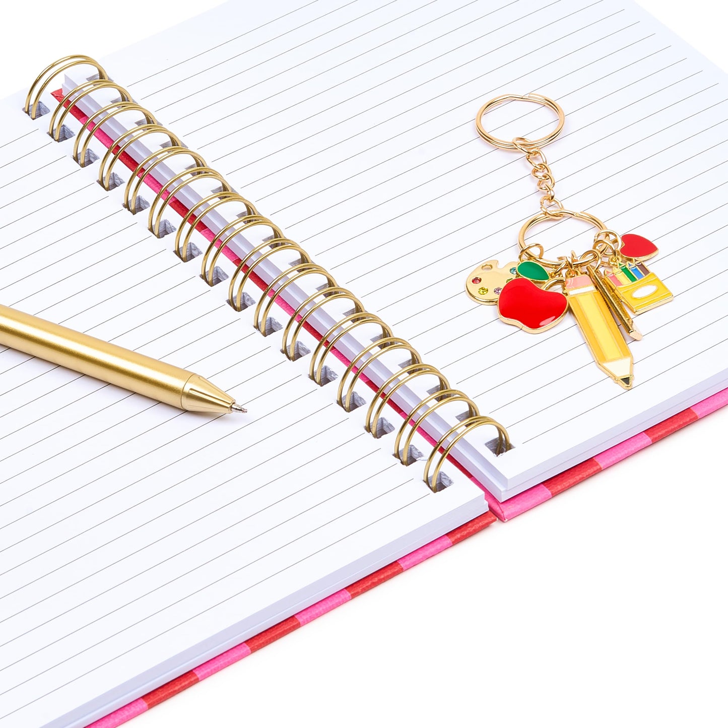 VOTUM Teacher Appreciation Gift Notebook Set with Pen & Charm, Spiral Journal for Educators, End of Year Thank You Present from Students, Back to School Supplies for Classroom, Gifts for Women Teachers