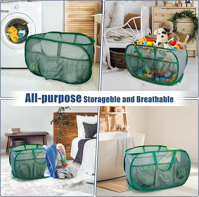 2 Pack Collapsible Laundry Baskets, Upgrade Pop Up Laundry Hamper