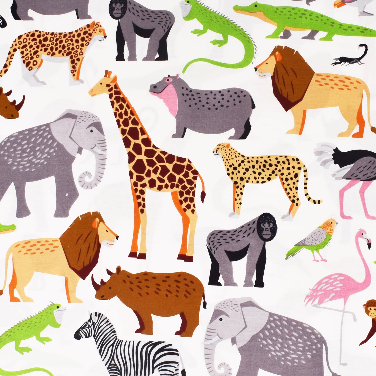 J-pinno Jungle Animals Leopard Zebra Elephant Snake Full Sheet Set Kids Boys Bedroom Decoration Gift, 100% Cotton, Flat Sheet + Fitted Sheet + Pillowcillowcase Bedding Set (15, Full)