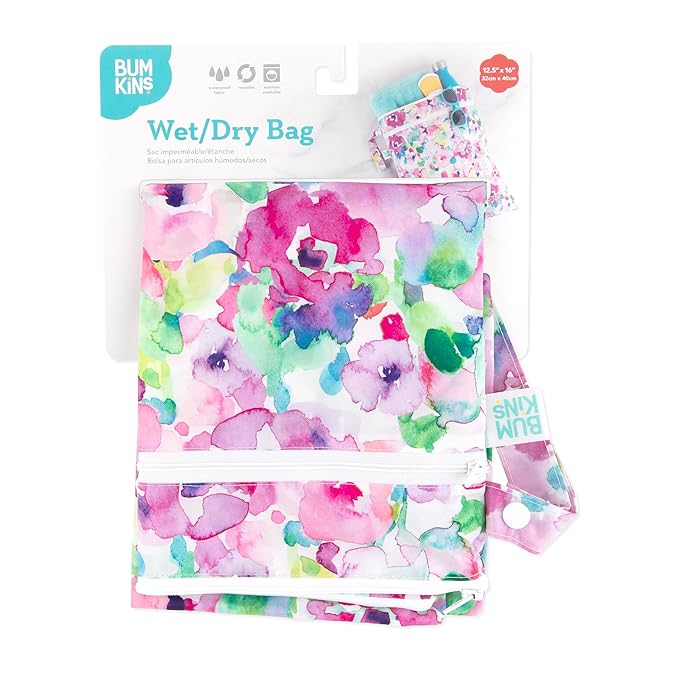 Bumkins Waterproof Wet Dry Bag for Baby, Cloth Diaper, Pump Parts, Gym Clothes