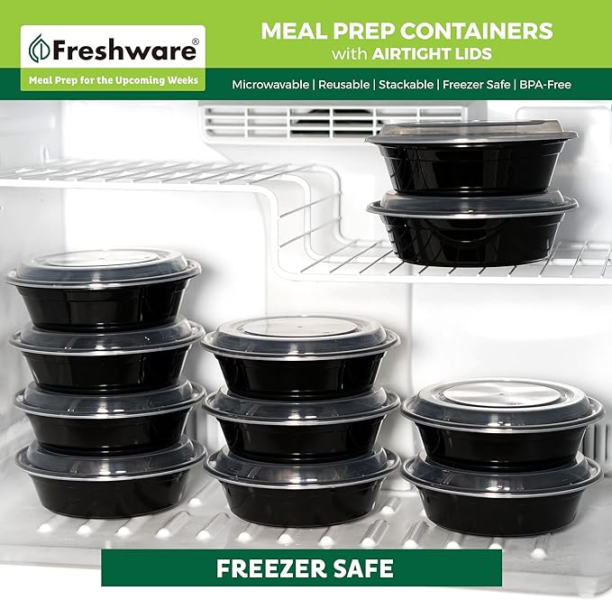 Freshware Meal Prep Bowl Containers Plastic Bowls