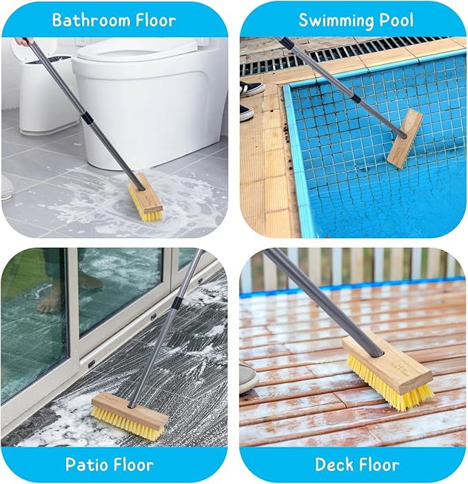 Floor Scrubber Brush with Long Handle