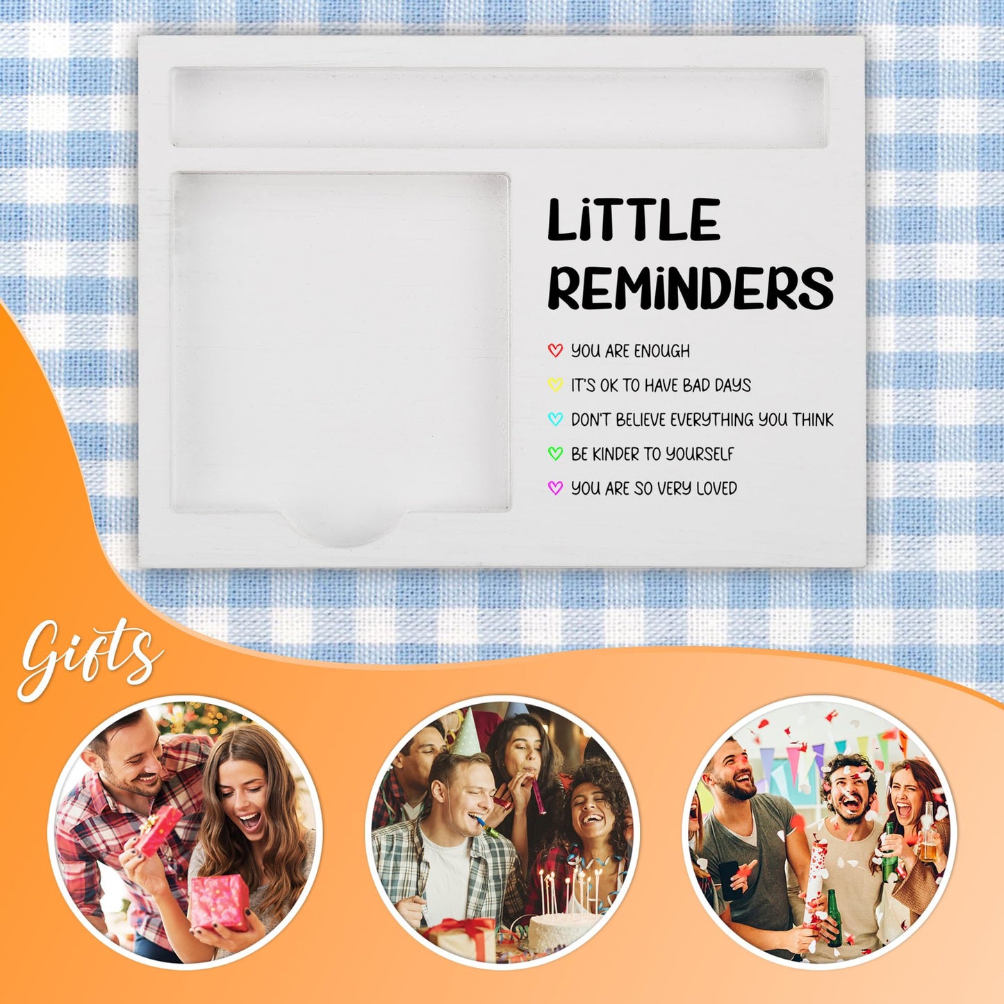 Little Reminders Sticky Note Holder for Desk, Inspirational Office Organizer Gift for Women Men Friends, Thoughtful Motivational Present for Birthday, Graduation, Coworker Appreciation, NPB606
