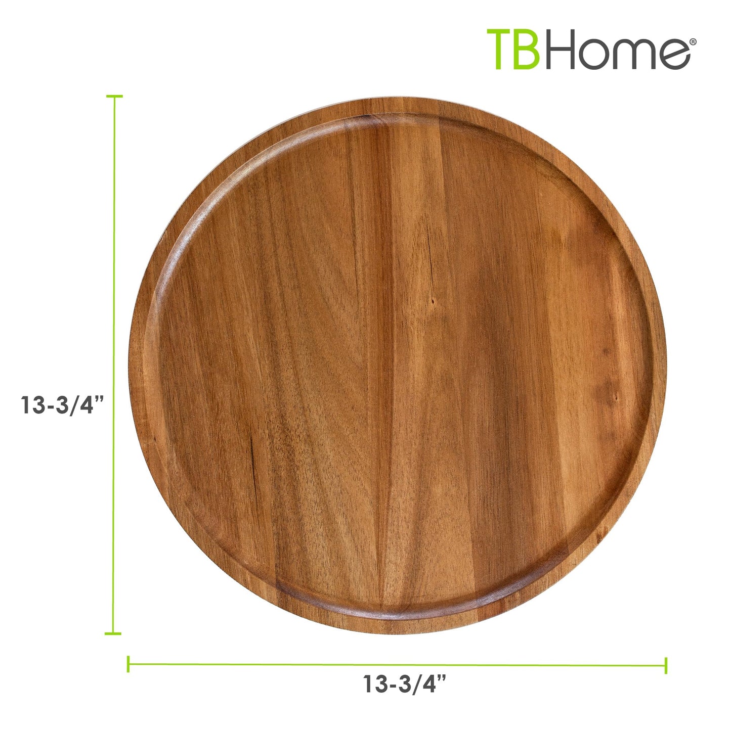 TB Home Acacia Wood Lazy Susan Organizer Kitchen Turntable for Cabinet, Table, Pantry or Countertop