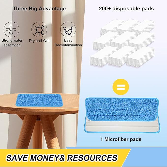 16.5 inch Reusable Mop Pads Microfiber Spray Mop Replacement Heads
