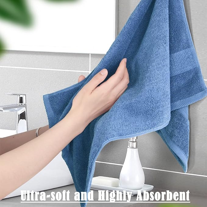 Cleanbear Cotton Hand Towel Set 6-Pack Ultra Soft Hand Towels