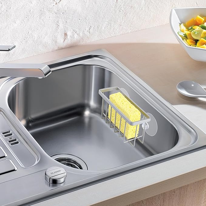 Sponge Holder for Kitchen Sink Suction, Stainless Steel Sponge Holder for
