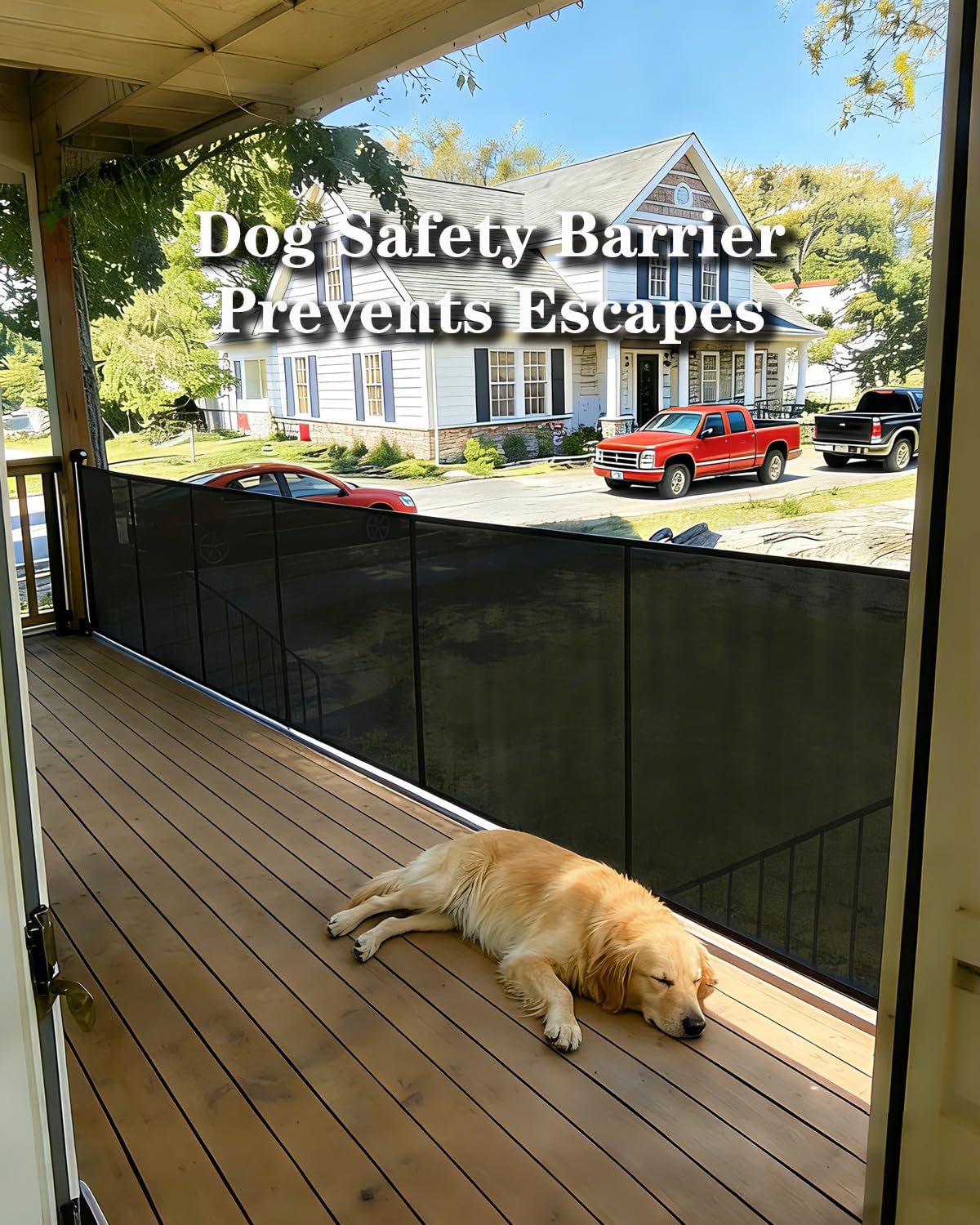 150" Extra Wide Retractable Baby Gates Dog Gate for Large Opening, 41" Extra Tall Mesh Pet Gate, Long Child Safety Gates with Fiberglass Rods for Stairways, Doorways, Hallways - Indoor/Outdoor Use