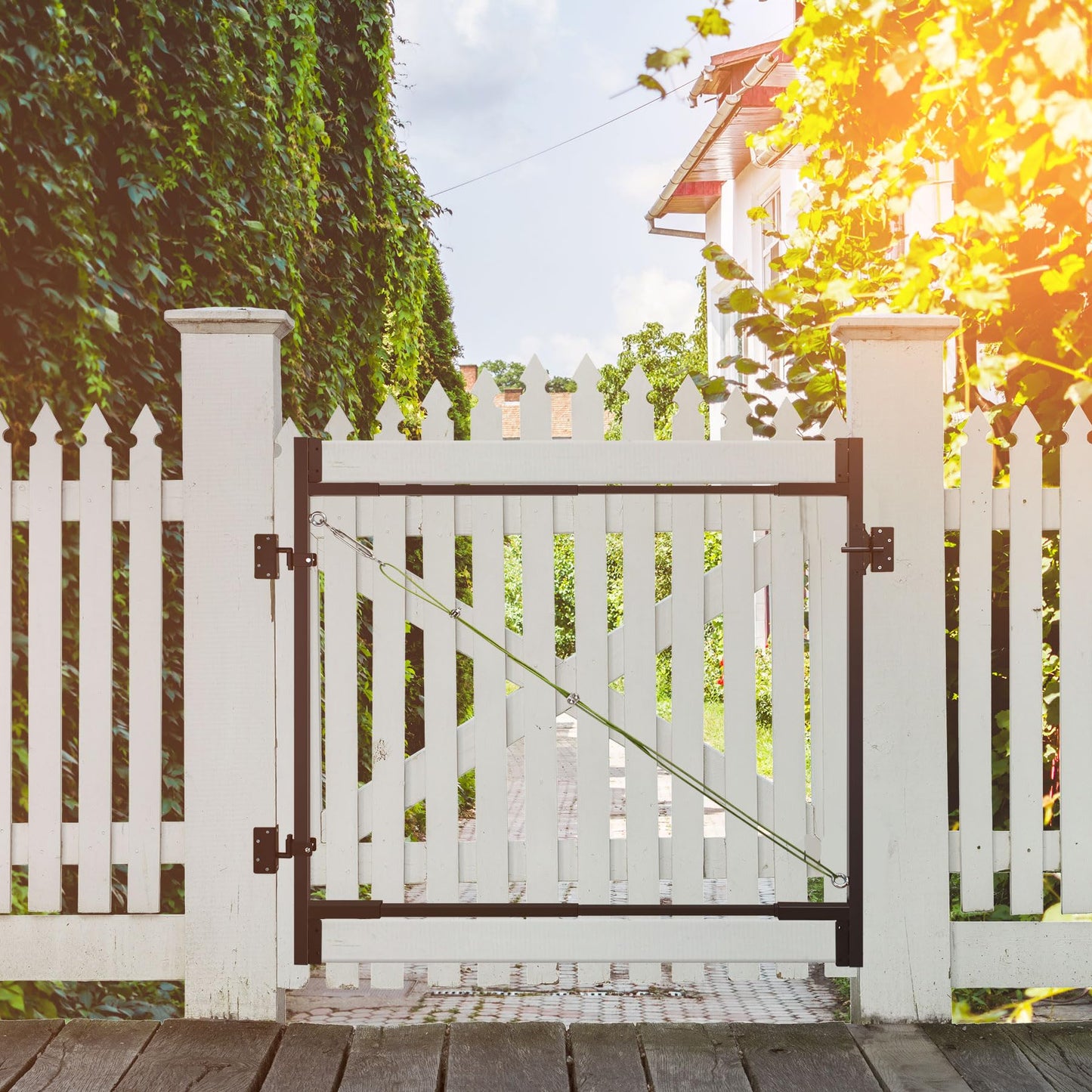 Steel Frame DIY Gate Building Kit,Fence Gate Kit Suit for 36-60" Wide Openings Up from 5 to 6 Feet High Fence, Fits 1" x 4" & 2" x 4" Wood