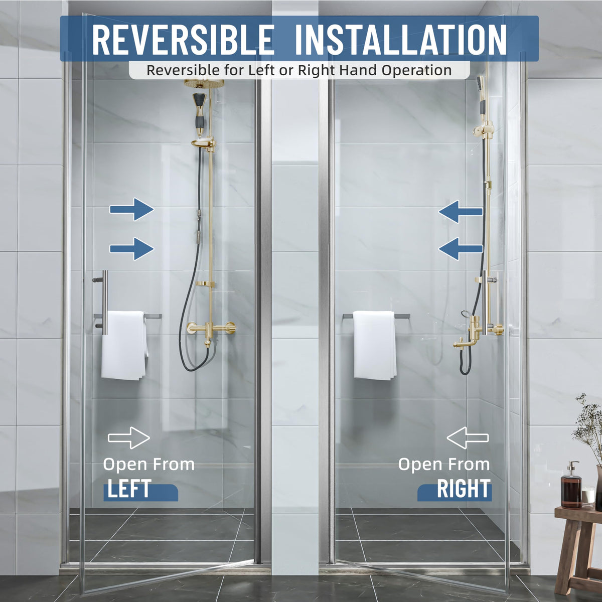 Hasipu 27.3-28" W X 72" H Pivot Shower Door - 1/4" Tempered Glass Shower Door, Brushed Nickel, Reversible Installation for Bathroom