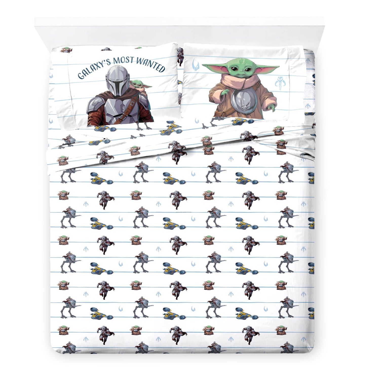 Jay Franco Kids Bed Set, Blue, The Mandalorian, 7 Piece Queen