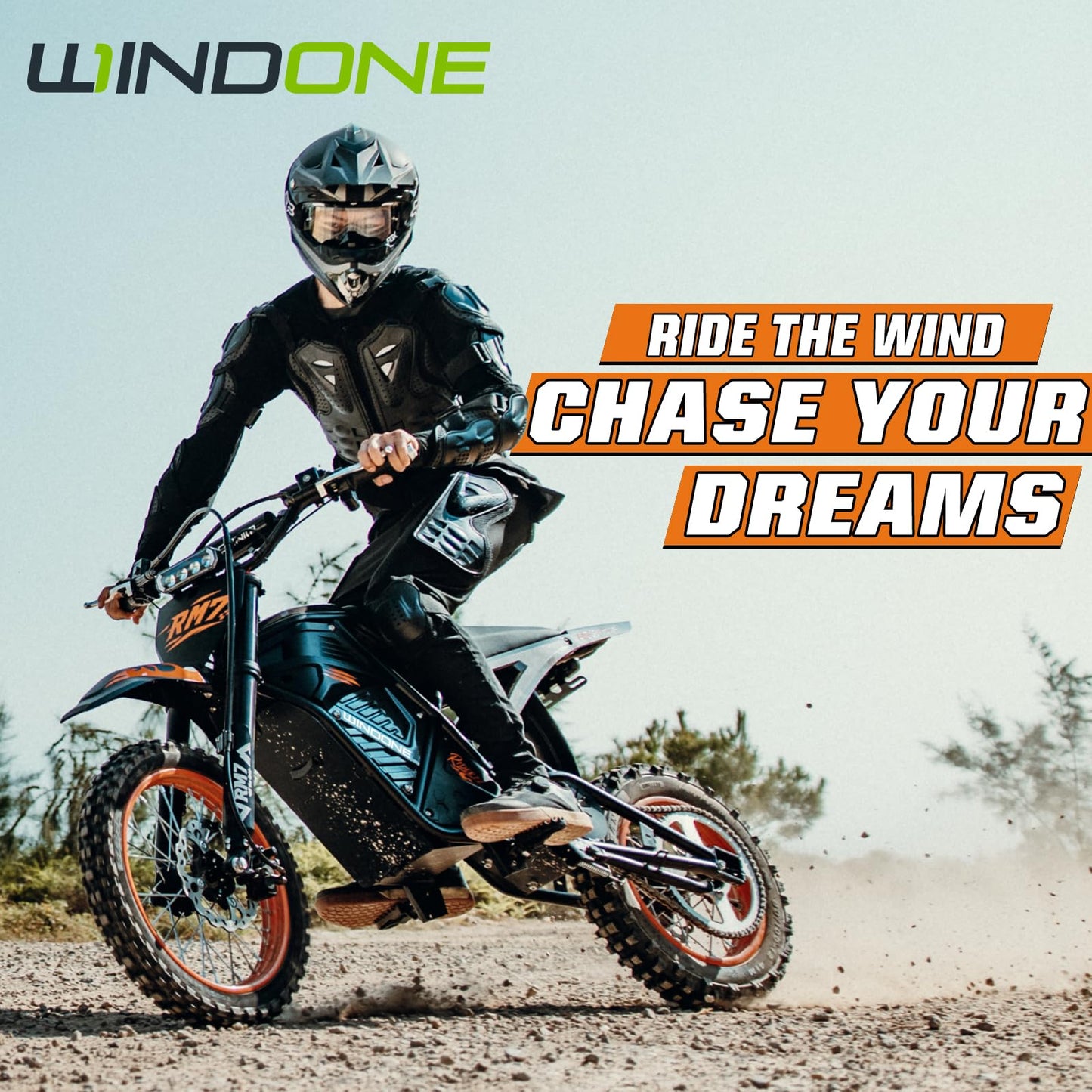 Windone RM7 Electric Dirt Bike for Teens Adults, 48V 22.5Ah Up to 37MPH & 45-Mile Electric Motorcycle, 2200W Ebike, 14"/12" Off-Road Tire E-Bike, Dual Hydraulic Brakes, Full Suspension, White