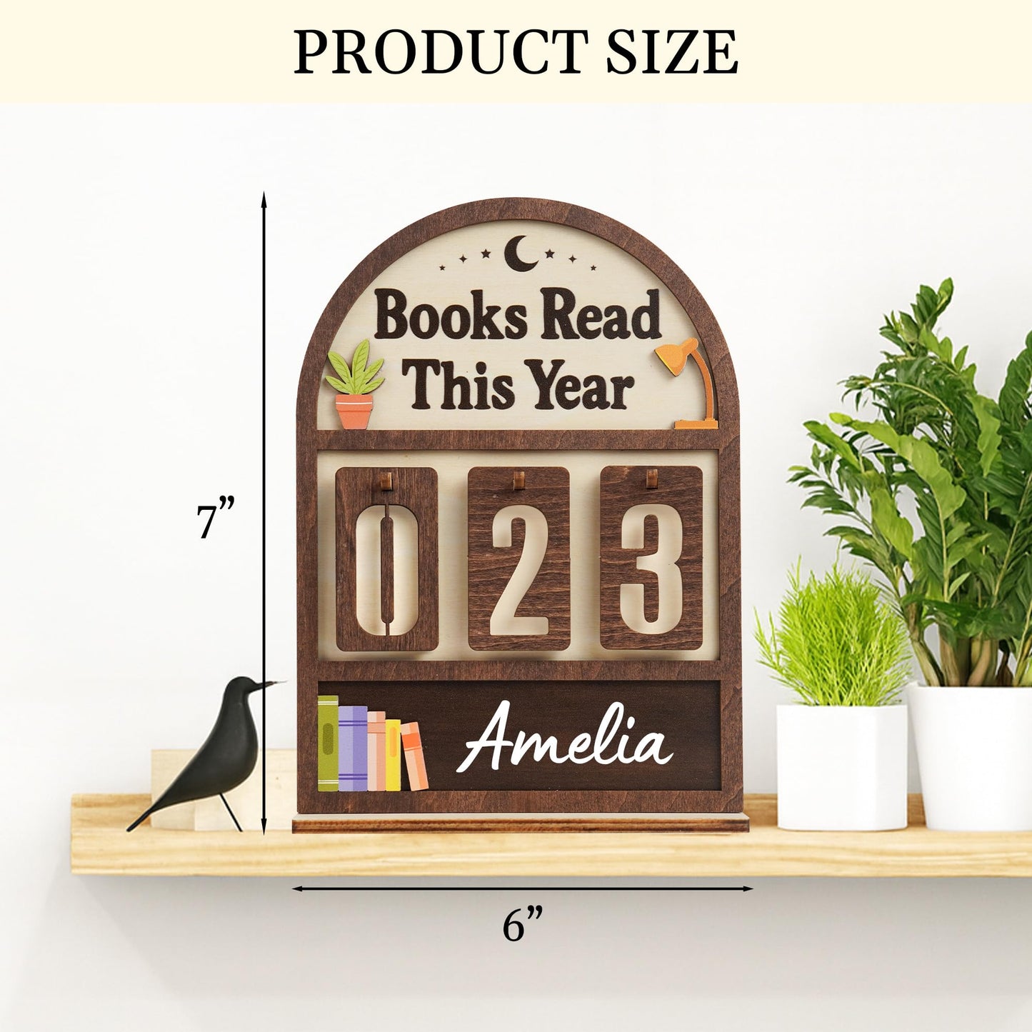 Books Read This Year Counter Valentines Day Gifts For Women Readers, Personalized Book Counter Tracker Bookshelf Decor, Bookish Gifts Accessories For Book Lovers, Bookworm, Bookclub Stocking Stuffers