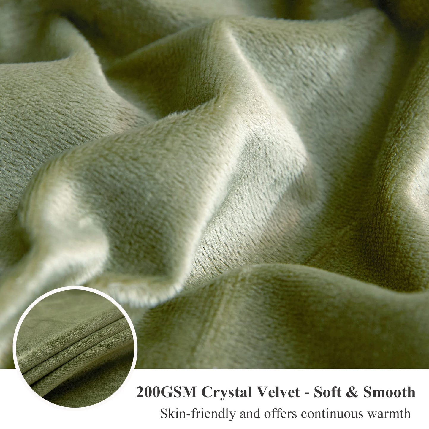XeGe Luxury Faux Fur Throw, Moss Green Soft 50x60 Fluffy Blanket, Shaggy Plush Decorative Couch Throw, Cute Furry Throw Fuzzy Office Lap Blanket for Bedroom Living Room, Sage Green
