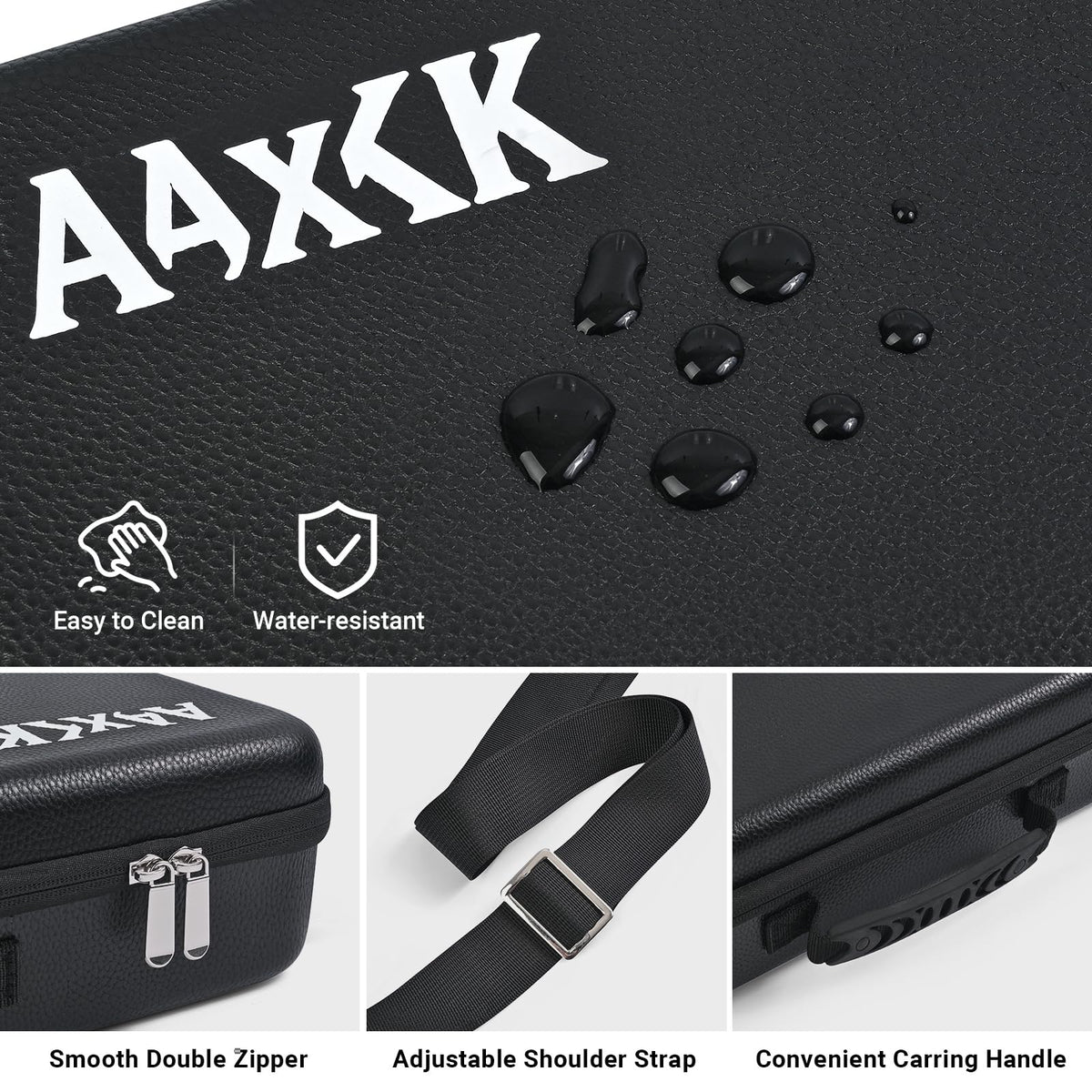 Playmat & Deck Box Carrying Case – For TCG/CCG/MTG Gamemat with 4 Deck Boxes, 3 Compartments for Playmat, Deck Box and Dice, with Adjustable Shoulder Strap, Handle, Fits 14",15”,16" Playmats Black