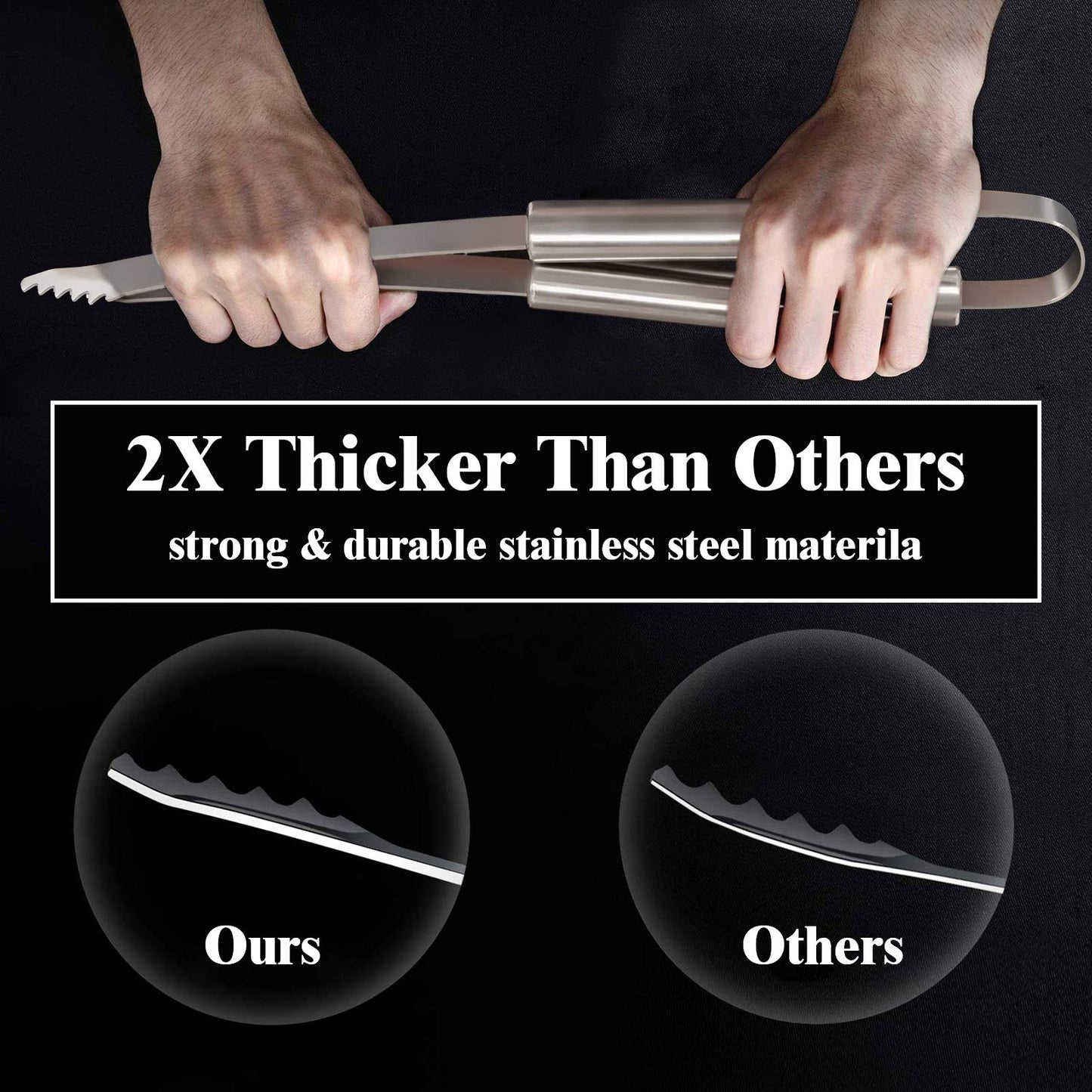 ROMANTICIST 27pcs Heavy Duty Grilling Gifts for Men Dad Fathers Day, Extra Thick BBQ Accessories Tools Set, Stainless Steel Grill Utensils Kit with Meat Claws, Canvas Bag for Outdoor Camping Silver