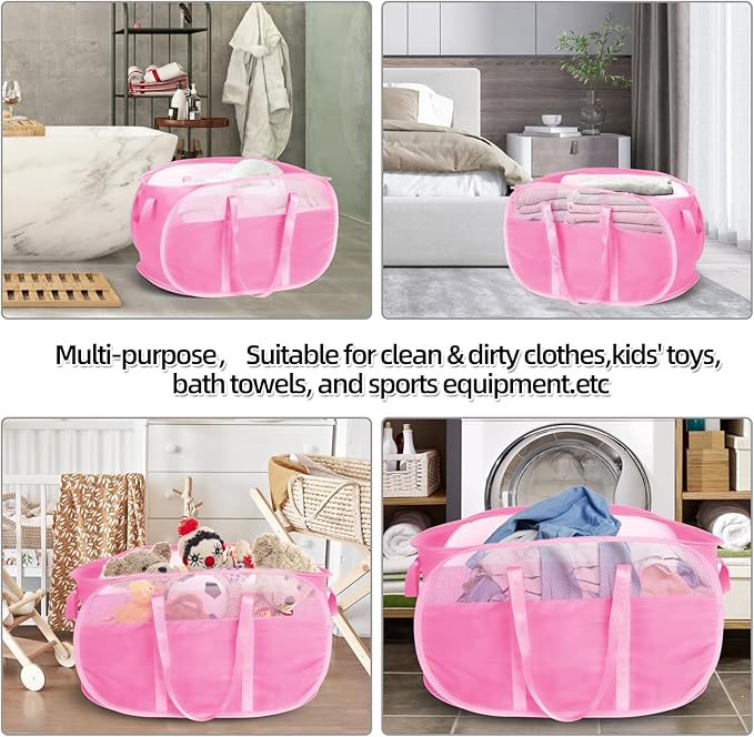 Collapsible Laundry Baskets, Tear Proof Pop Up Laundry Hamper