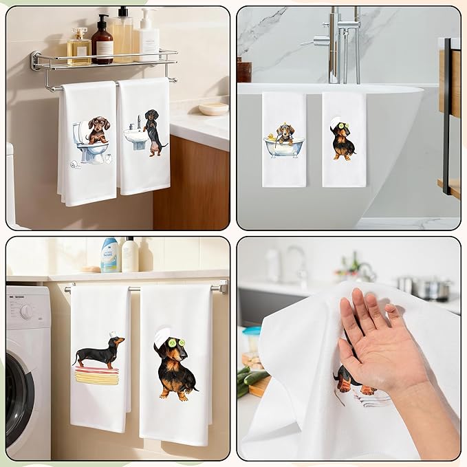 GROBRO7 Funny Dachshund Hand Towel