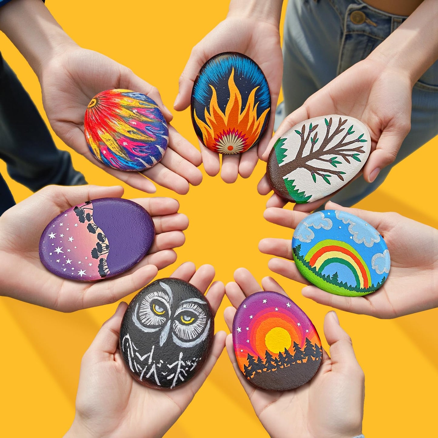 Simetufy 30 Pcs Extra Large 4-5 Inch Rocks for Painting, Flat Smooth River Stones for Art, Mandala, Natural Rocks to Paint for Kindness Stones Kids Craft