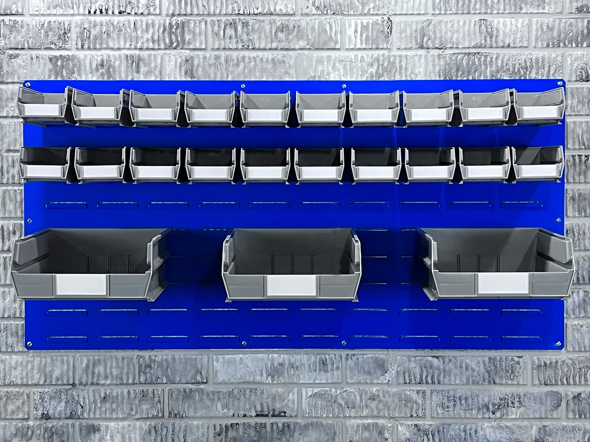 Triton Products LVP-2 LocBin Louvered Panel, 24" x 48", 18 Gauge Steel, Blue
