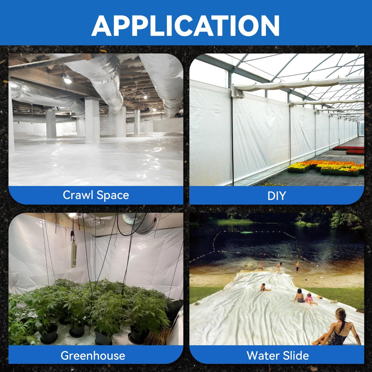 Spirecover White Crawl Space Vapor Barrier, 10 Mil Vapor Barrier, 10' x 100', Heavy Duty Polyethylene Film, Thick Plastic Sheeting, Plastic Drop Cloth Covering for Crawlspace, Basement